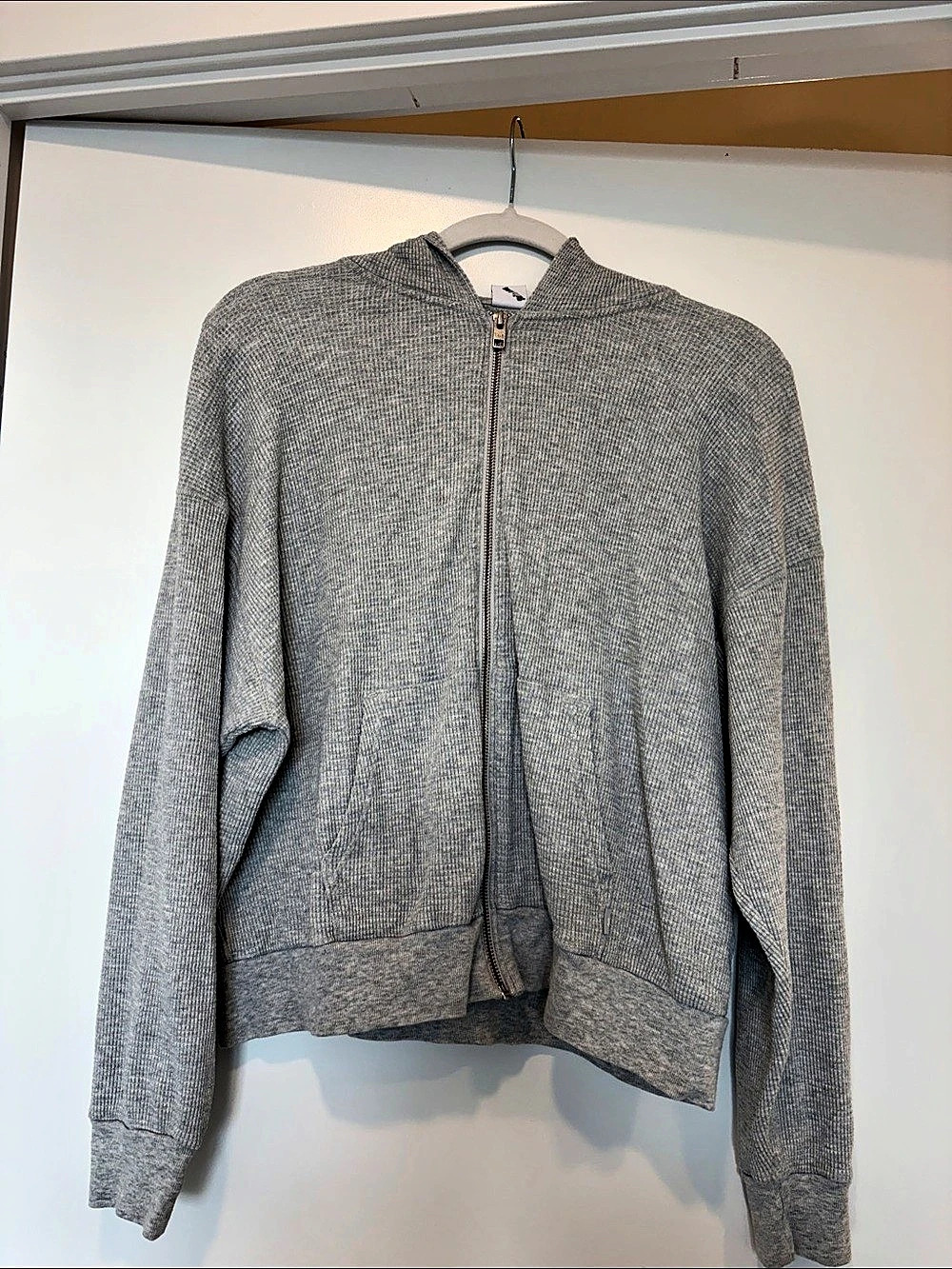 Tna Waffle Zip Hoodie Gray Size 2